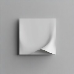 Fototapete - single, isolated, square white paper sticker with visible creases and wrinkles By Generated AI