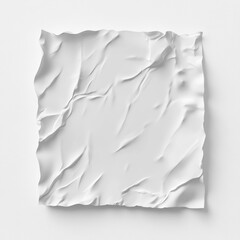 Fototapete - single, isolated, square white paper sticker with visible creases and wrinkles By Generated AI