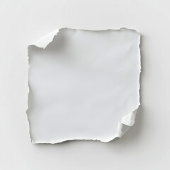 Fototapete - single, isolated, square white paper sticker with visible creases and wrinkles By Generated AI