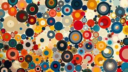 Poster - A bunch of different colored circles on a white background.