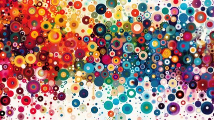 Poster - A bunch of different colored circles on a white background.