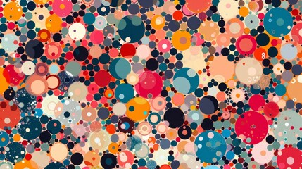 Poster - A bunch of different colored circles on a white background.