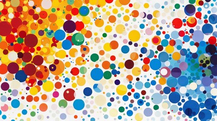 Poster - A bunch of different colored circles on a white background.