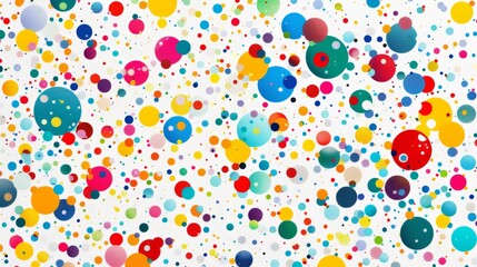 Wall Mural - A bunch of different colored circles on a white background.