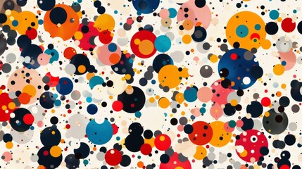 Poster - A bunch of different colored circles on a white background.