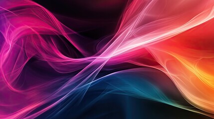 Aufkleber - Abstract background with vibrant colors and dynamic motion. Ample copy space on the right.