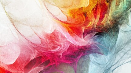 Aufkleber - Abstract fractal design with bright colors and intricate details. Plenty of copy space on the left.