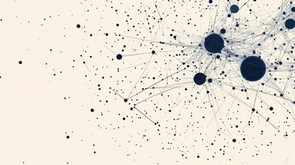 Poster - Abstract pattern with interconnected lines and dots. Plenty of copy space in the upper right corner.
