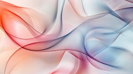 Aufkleber - Abstract pattern with smooth curves and pastel shades. Ample copy space in the top right corner.
