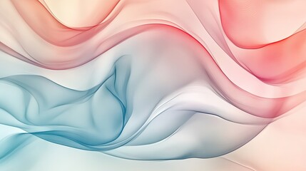 Aufkleber - Abstract pattern with smooth curves and pastel shades. Ample copy space in the top right corner.
