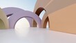 © Annuitti - Abstract architecture background arched interior 3d render