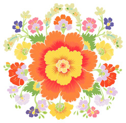 Poster - PNG Colorful floral mandala illustration