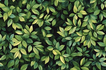 Wall Mural - Lush Green Foliage Pattern Perfect for Wallpapers and Decor - Vibrant Botanical Illustration for Interior Design