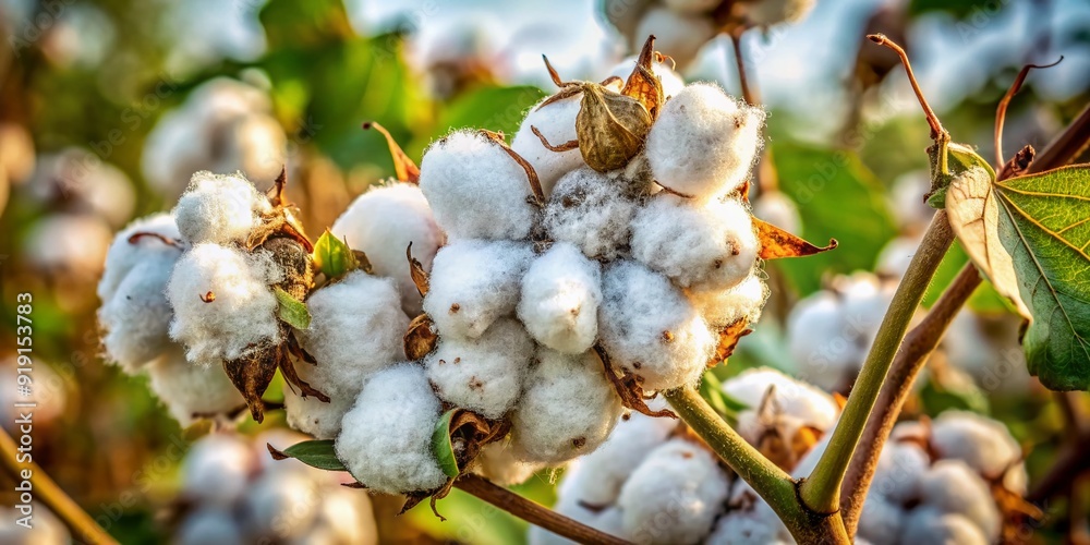 Close-up of cotton plant infested with dense colony of Pseudococcidae ...