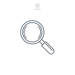 Wall Mural - Magnifying Glass icon symbol vector illustration isolated on white background