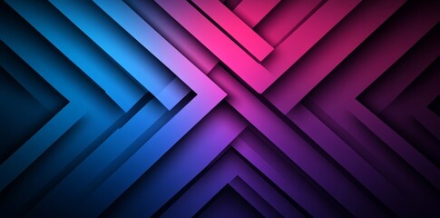 Poster - 3d rendering of purple and blue abstract geometric background. used in advertising, technology, show