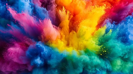 Poster - An abstract background created with wet colorful paint splashes