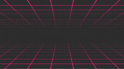 Aufkleber - Pixel art background.8 bit game.retro game. for game assets in vector illustrations.Retro Futurism Sci-Fi Background. glowing neon grid.and stars from vintage arcade comp	
