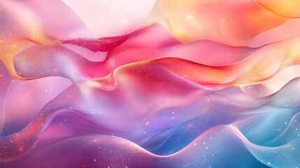 Poster - Waves of abstract neural impulses in neon tones.