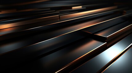 Fototapete - Abstract background with black and gold stripes.