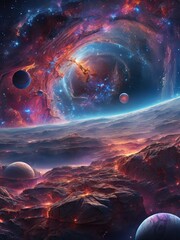 Wall Mural - planet with space