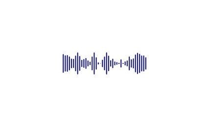 Wall Mural - Sound wave animation isolated on white background. Audio waveform with frequency animated lines. Abstract sound wave background. Digital interface element. Seamless loop