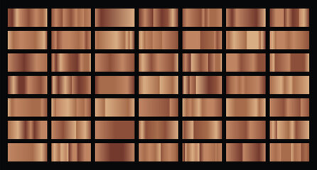 Poster - Set of bronze texture background. Bronze background texture. Steel metal background templates. Metal gradient collection. Vector illustration