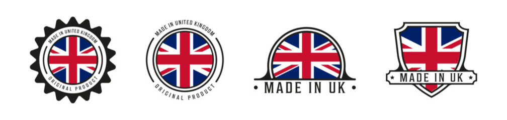 Made in United Kingdom vector stamp set.