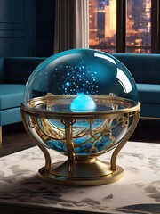 Canvas Print - glass globe on a table