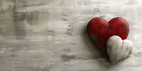 Wall Mural - Valentine's Day themed heart shaped background for cards, flyers, posters, banners with copy space.