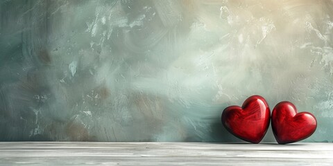 Wall Mural - Valentine's Day themed heart shaped background for cards, flyers, posters, banners with copy space.