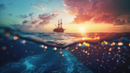 Sticker - Oil Rig Sunset