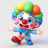Cute clown cartoon character 3d Generative aI