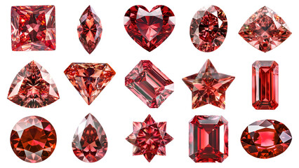 Sticker - PNG red diamond element set, transparent background