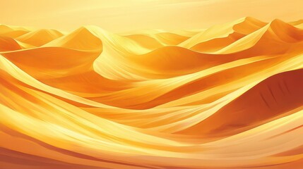 Wall Mural - mesmerizing desert landscape with towering sand dunes golden sunset glow