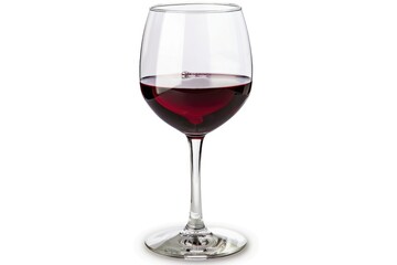 Poster - A single glass of red wine on a white background
