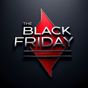 Black friday sale inscription gold letters on a black background, horizontal banner, design template. Copy space, creative background. 3D illustration, 3D design.