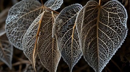 close-up view of a leaf. Background