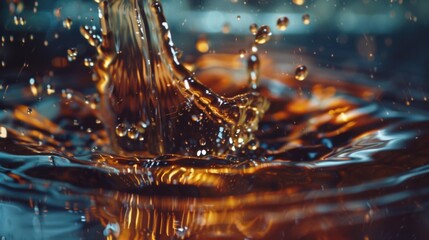 Poster - A single droplet of water resting on a surface, ideal for use in scientific or educational contexts