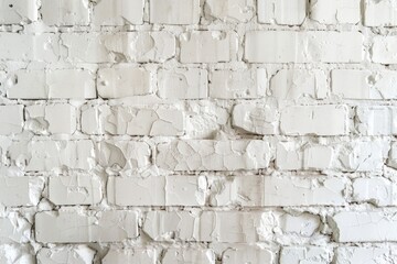 Poster - A worn-out brick wall with flaking paint, ideal for scenes of neglect or abandonment