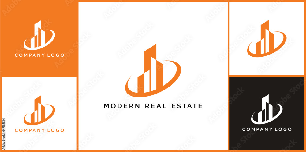 vector of modern real estate logos and icons, can be used in various ...