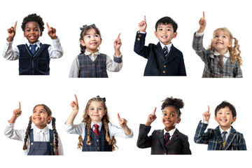 Poster - PNG diverse elementary school student element set, transparent background