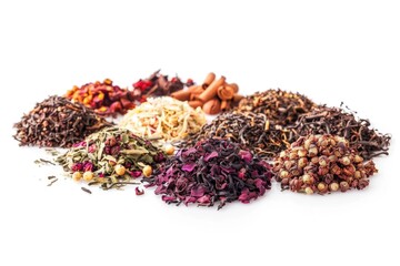 Poster - A selection of dried herbs is arranged in a circular pattern, possibly for display or use in cooking
