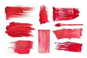 Poster - A close-up shot of smudged red paint on a white surface, great for art or DIY projects