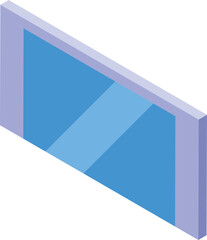 Poster - modern sliding door system providing access to balcony in isometric view