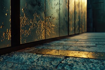 Aufkleber - A close-up view of a well-maintained tiled floor in a room, suitable for interior design or architecture images