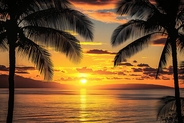 Wall Mural - palm trees on the beach