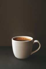 Wall Mural - A warm and inviting cup of coffee with steam rising from the surface