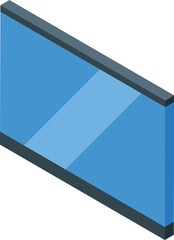 Poster - Modern smart tv showing blue screen, isometric view