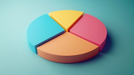 Poster - A colorful pie chart on a blue background